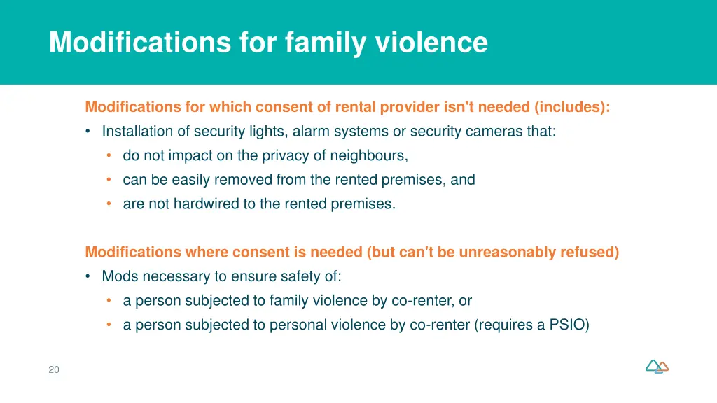 modifications for family violence