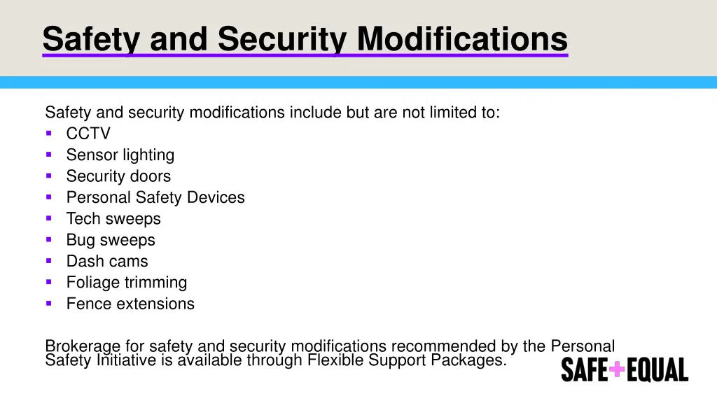 safety and security modifications