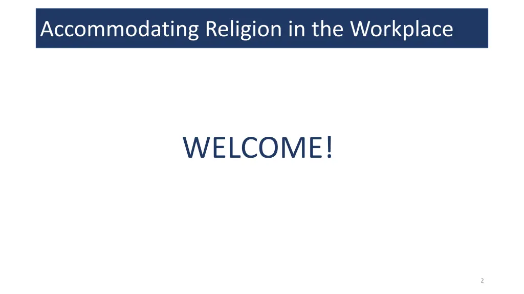 accommodating religion in the workplace 1