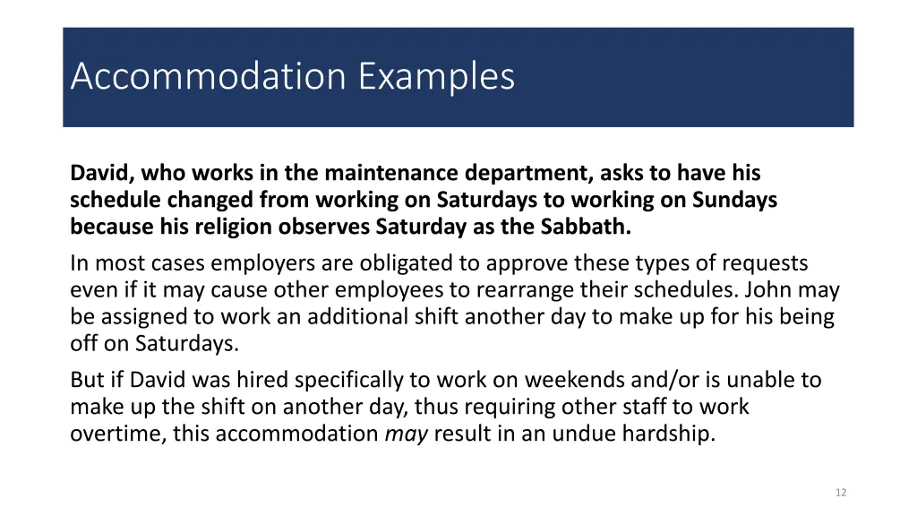 accommodation examples