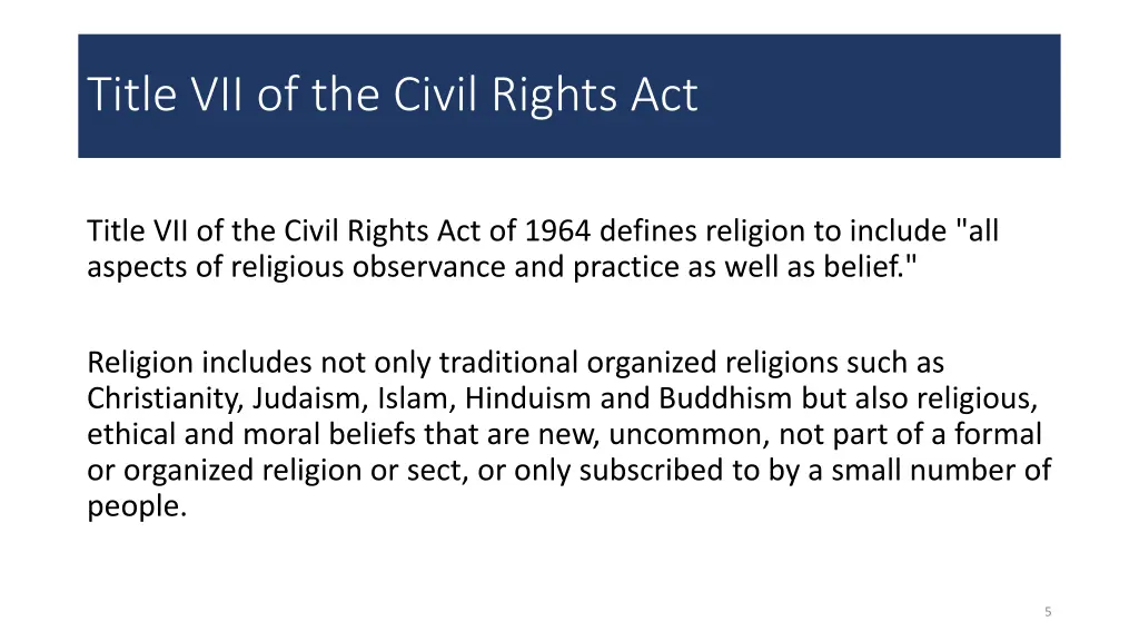 title vii of the civil rights act