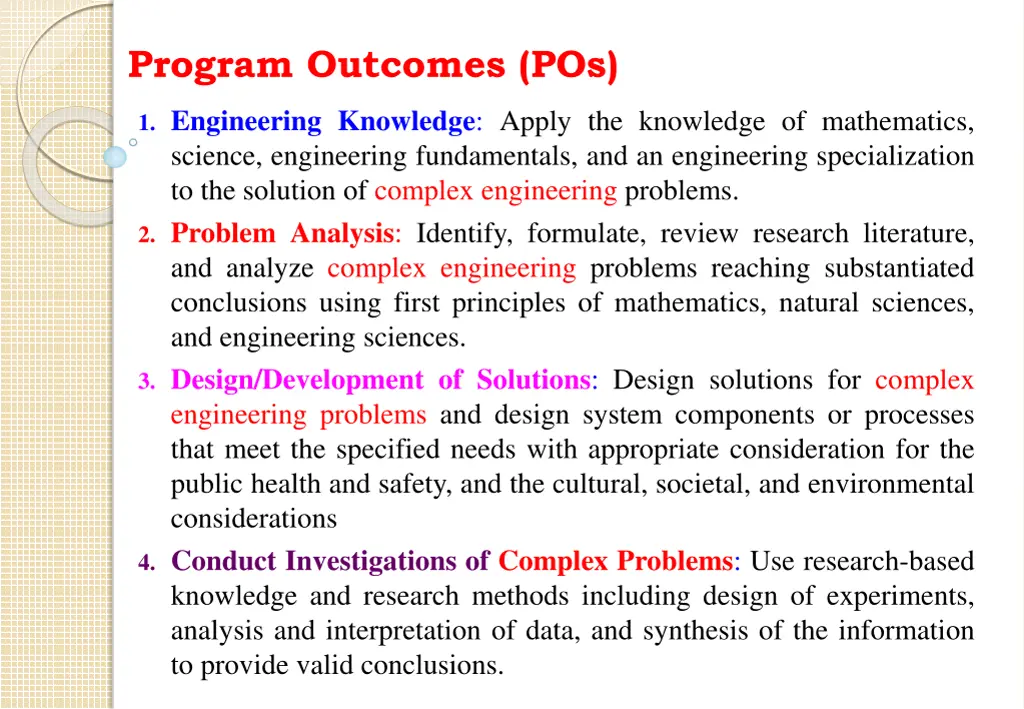 program outcomes pos