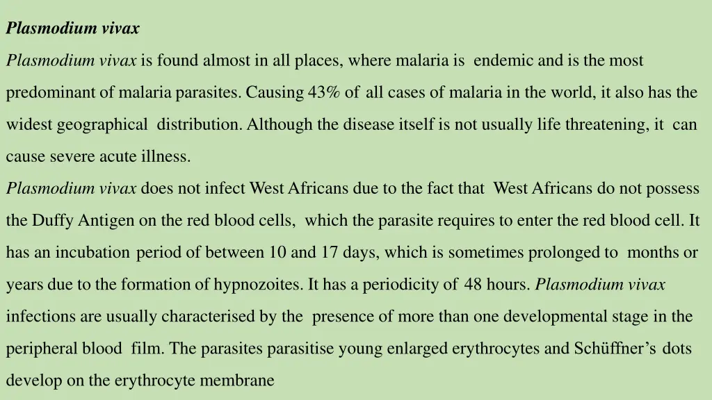 plasmodium vivax