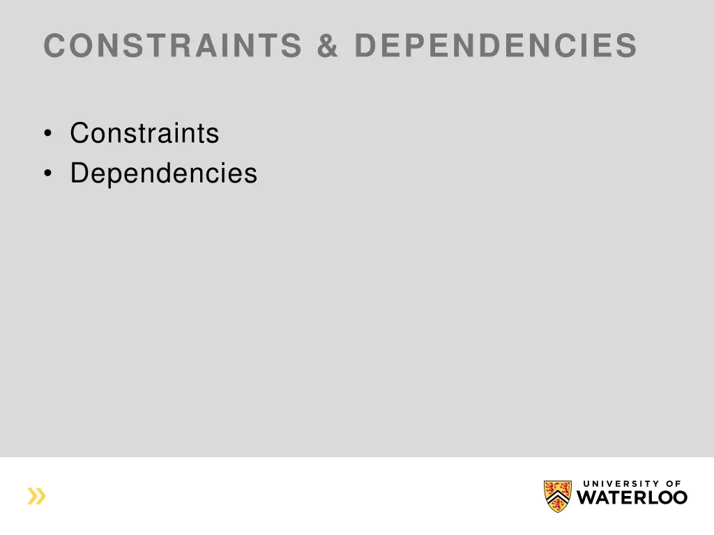 constraints dependencies