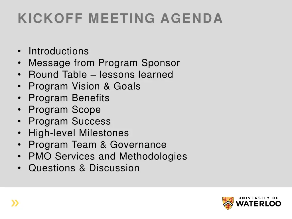 kickoff meeting agenda