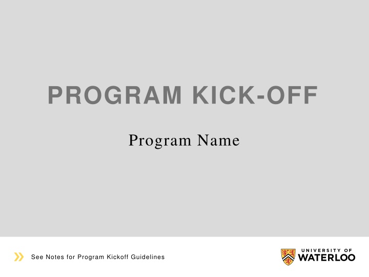 program kick off