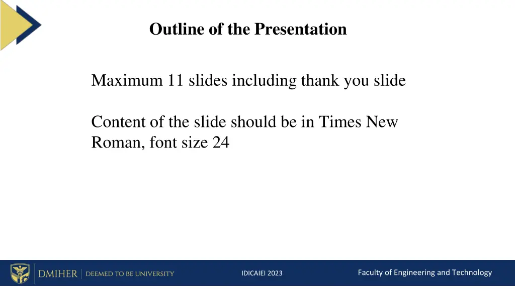 outline of the presentation