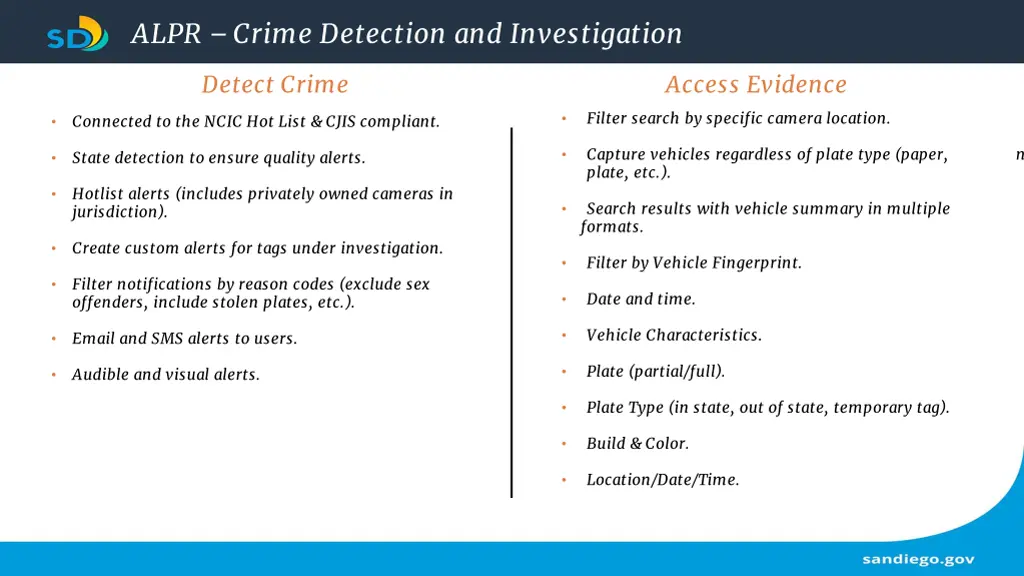 alpr crime detection and investigation