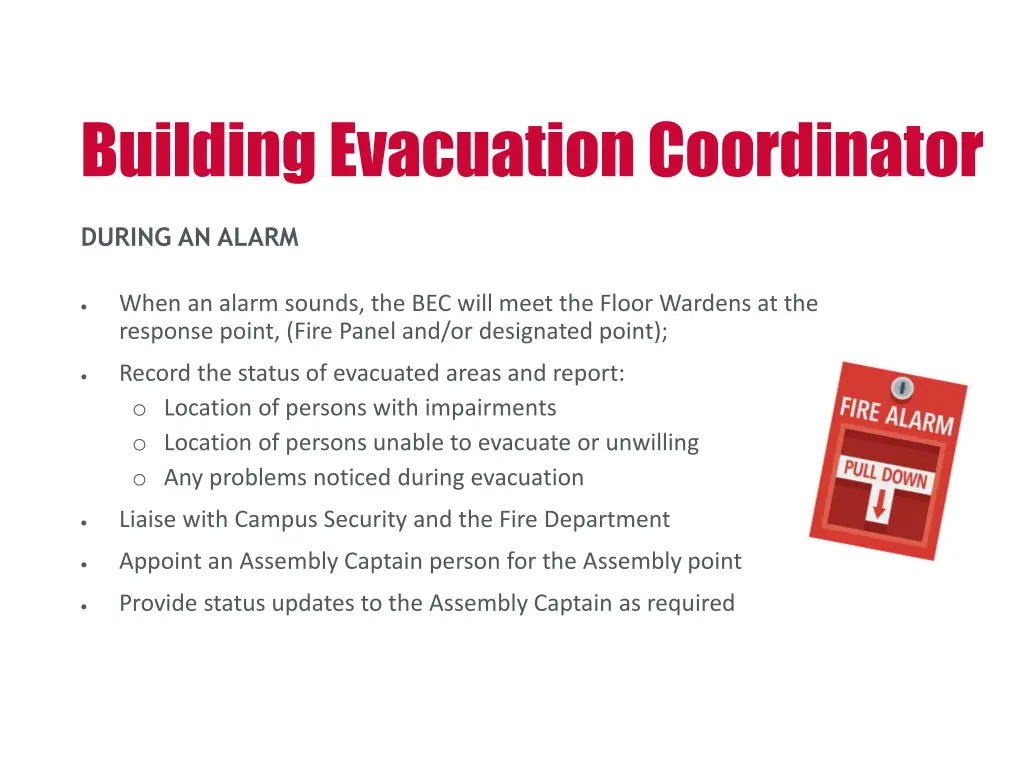 building evacuation coordinator 1