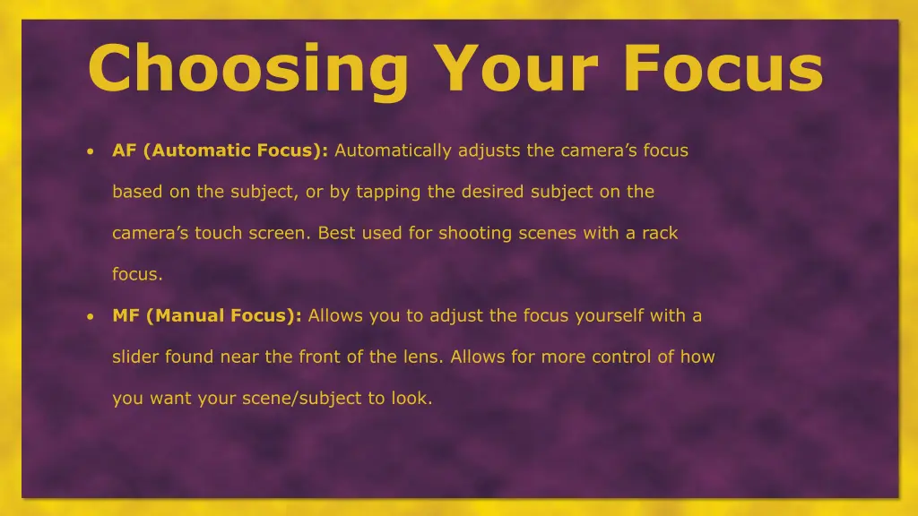 choosing your focus 1