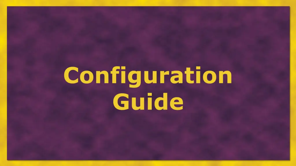 configuration guide