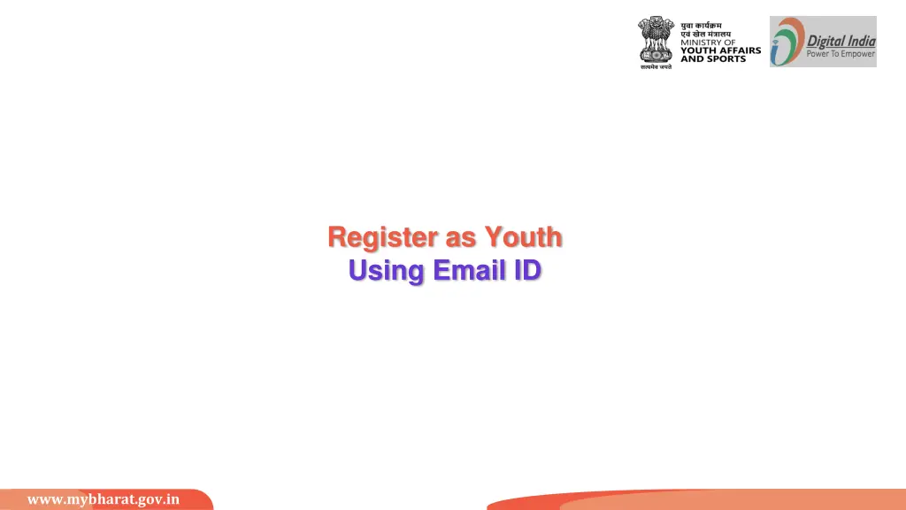 register as youth using email id