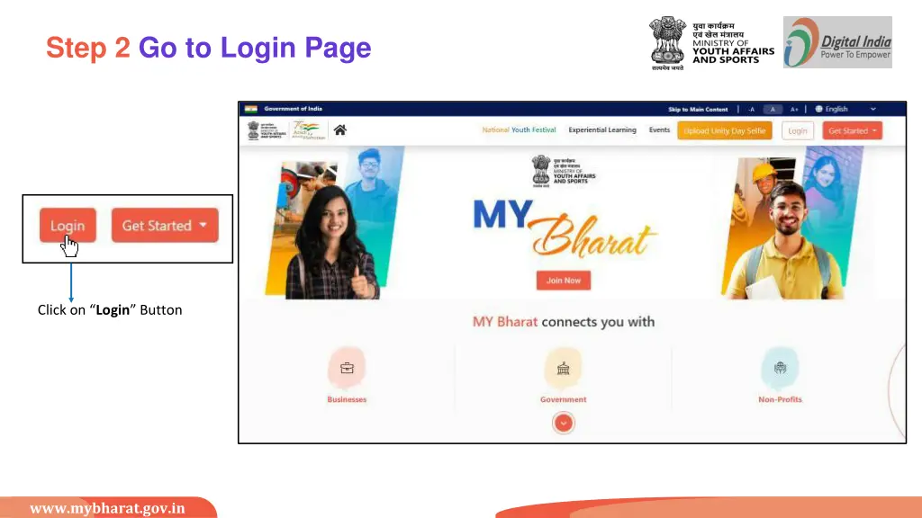 step 2 go to login page 1