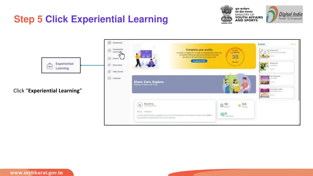 step 5 click experiential learning