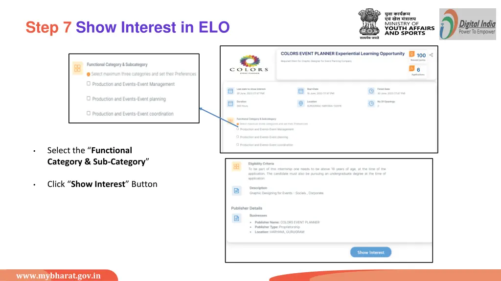 step 7 show interest in elo