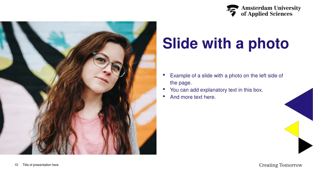 slide with a photo