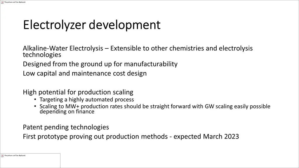 electrolyzer electrolyzer development development