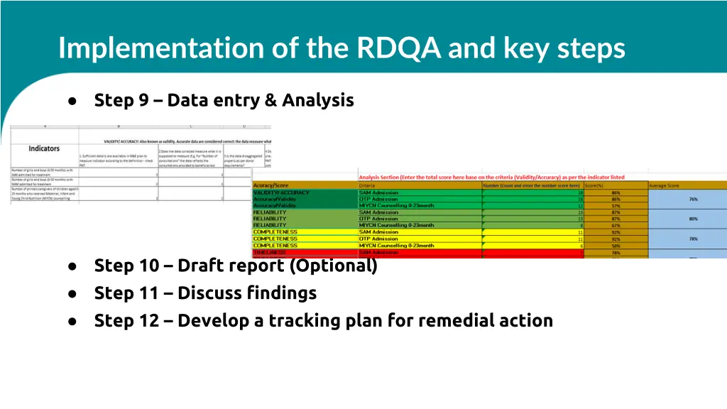 implementation of the rdqa and key steps 3