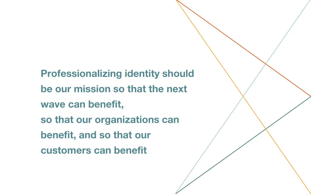 professionalizing identity should be our mission