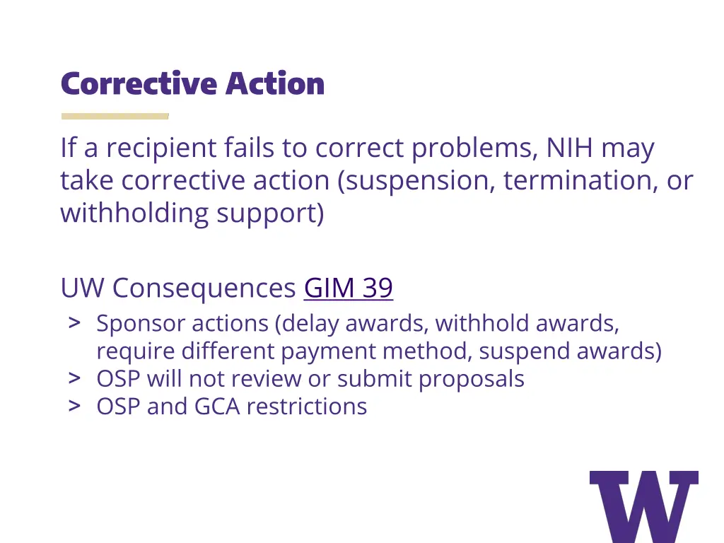 corrective action