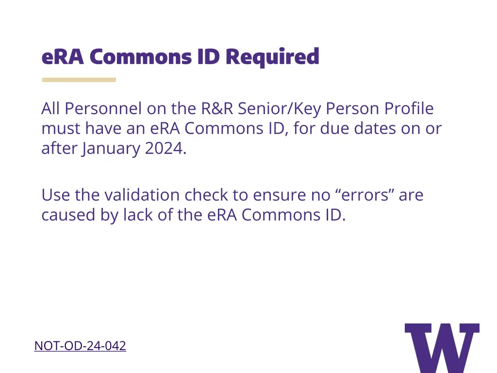 era commons id required