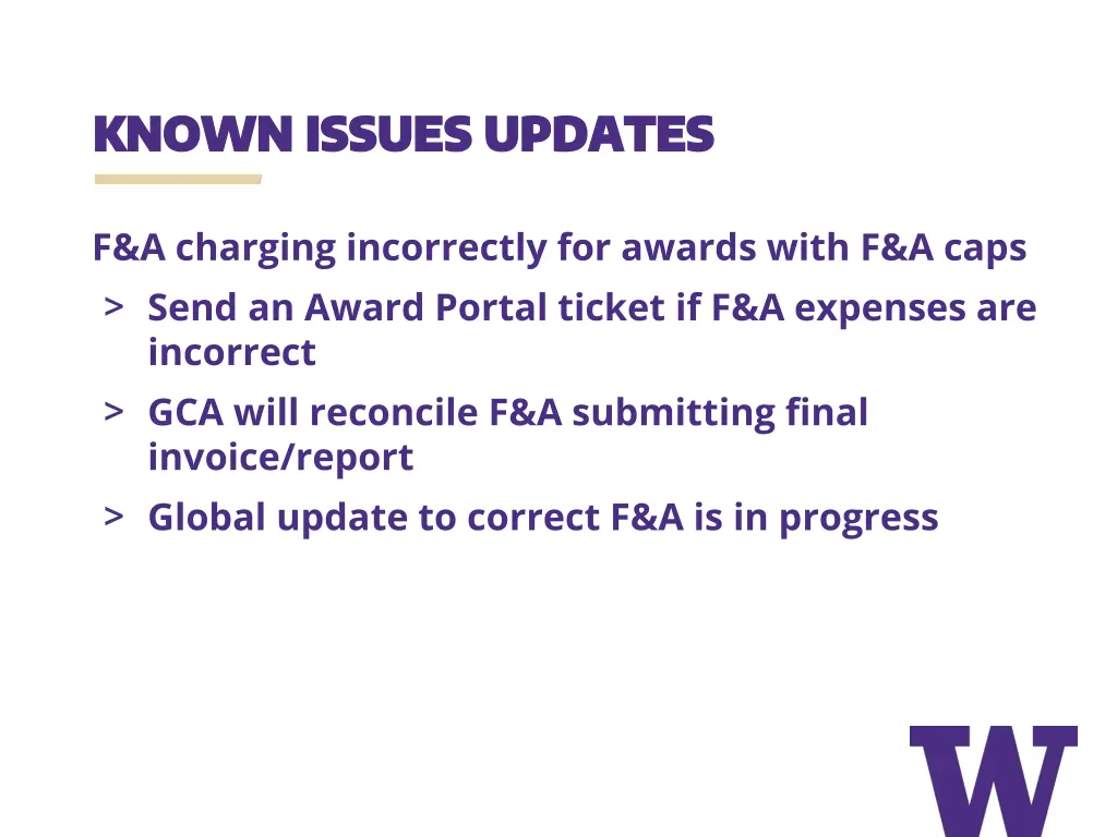 known issues updates known issues updates 1