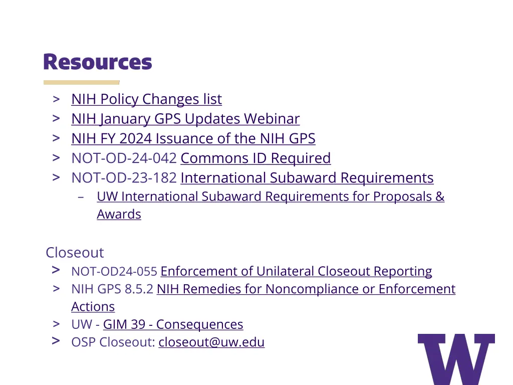 resources