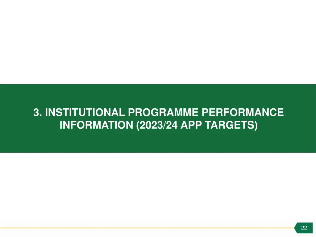 3 institutional programme performance information