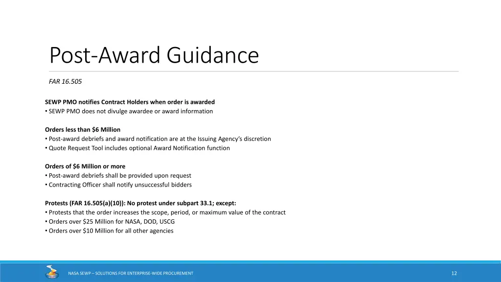 post award guidance