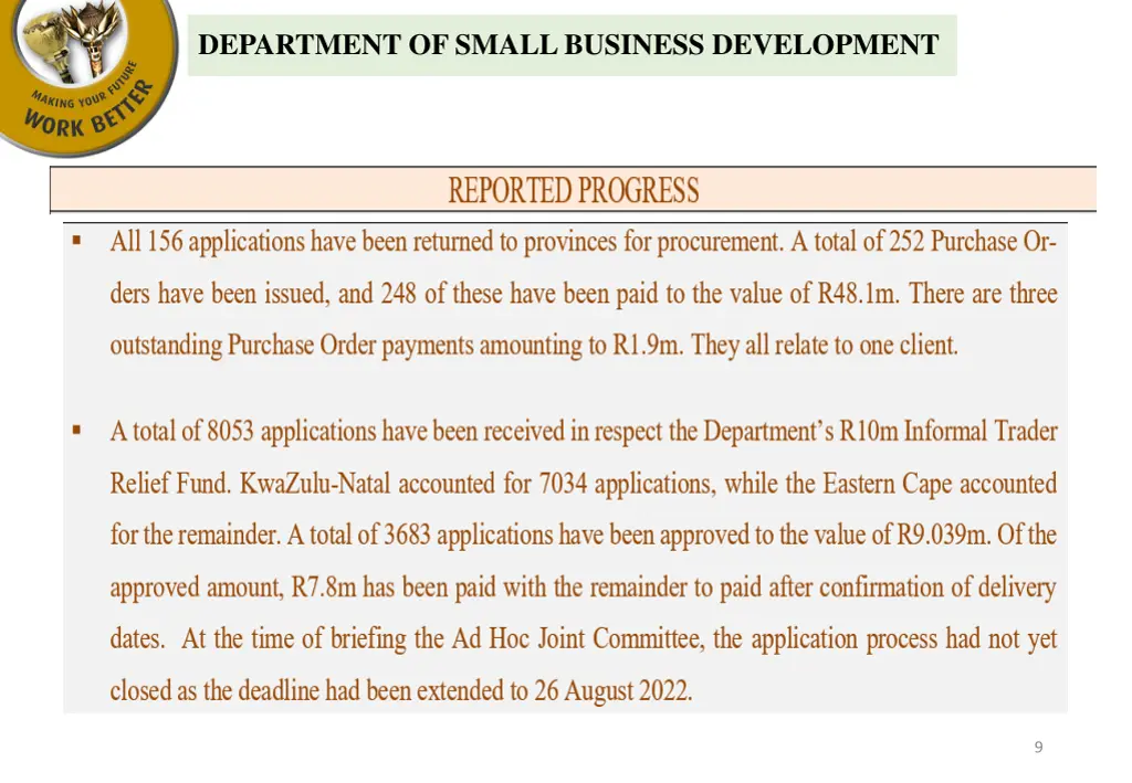 department of small business development 2