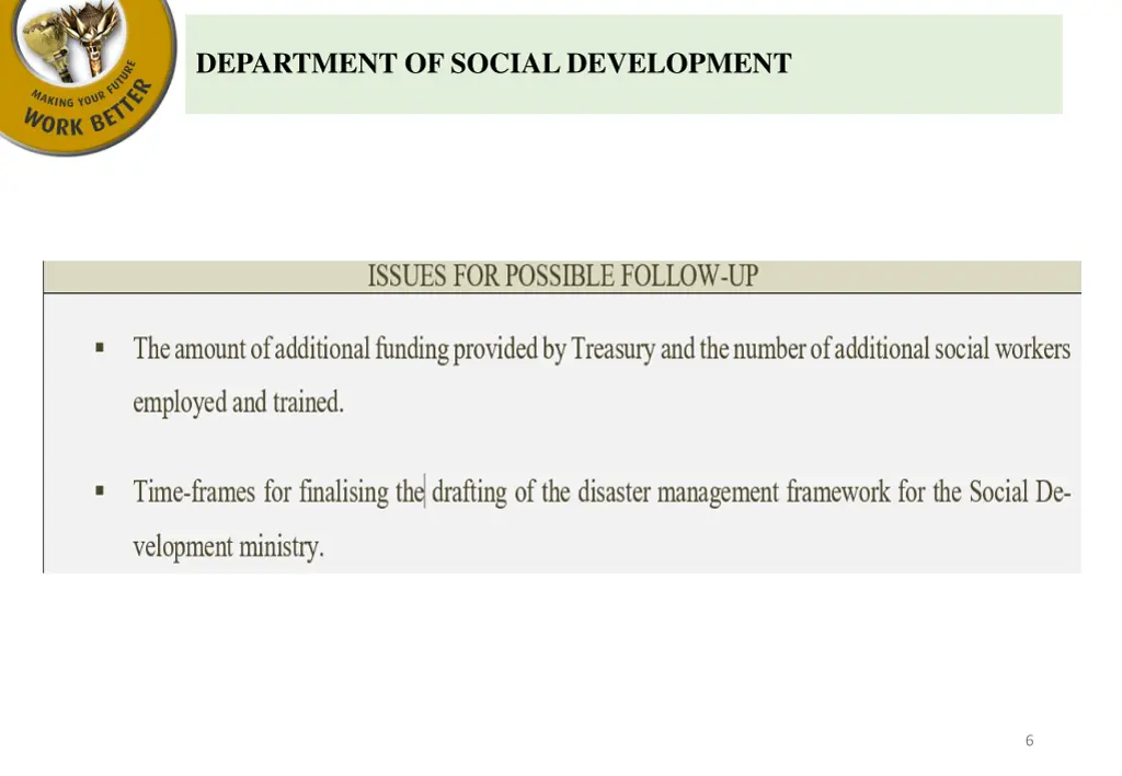 department of social development