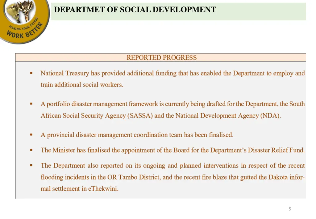 departmet of social development 1