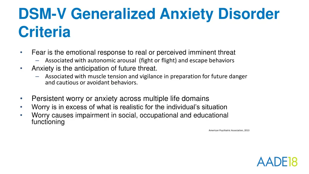 dsm v generalized anxiety disorder criteria