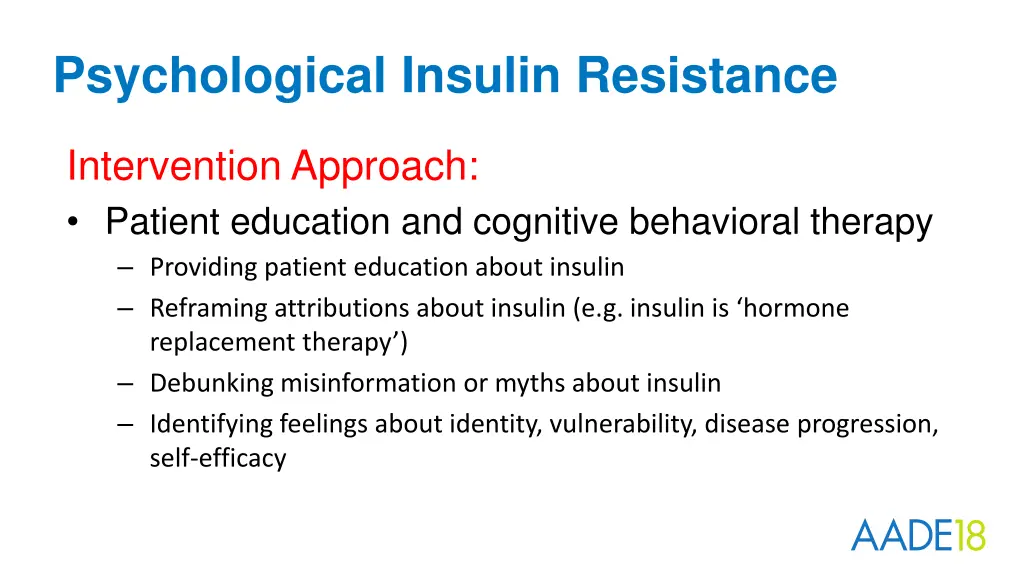 psychological insulin resistance