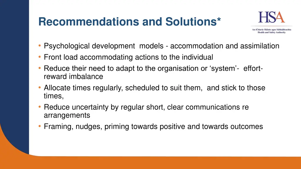 recommendations and solutions 1