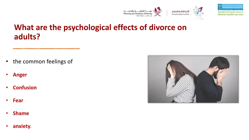 what are the psychological effects of divorce