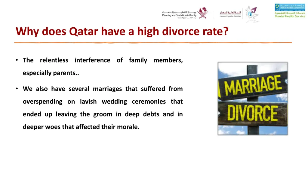 why does qatar have a high divorce rate