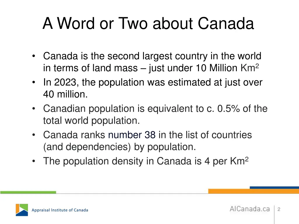 a word or two about canada