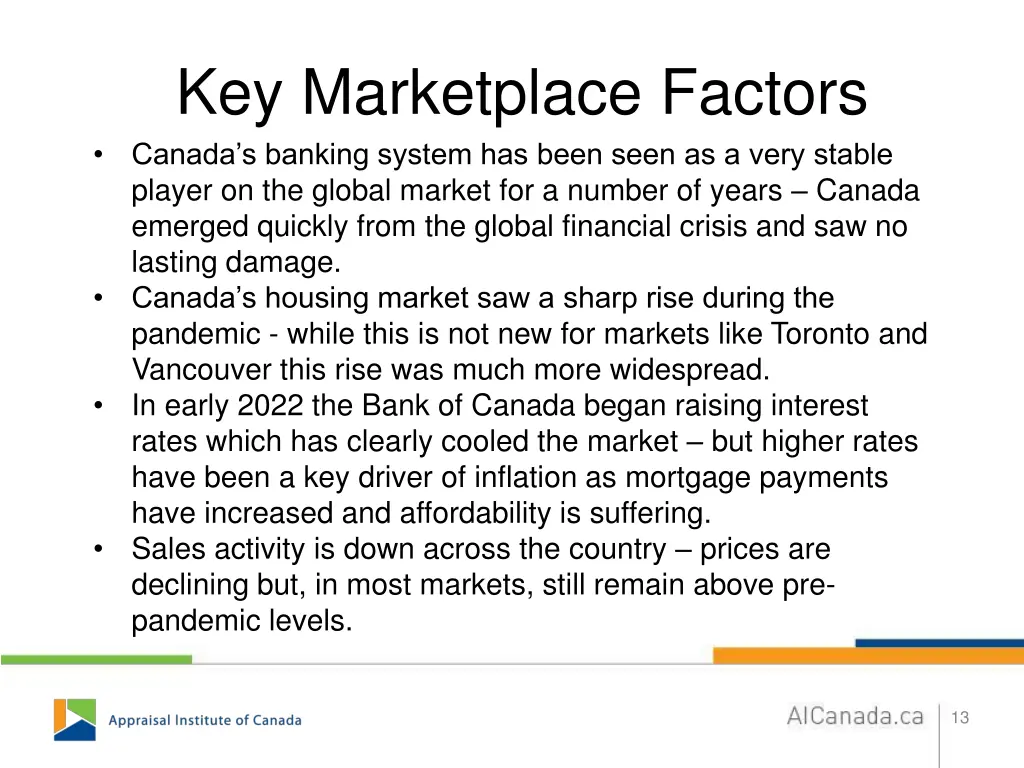 key marketplace factors canada s banking system