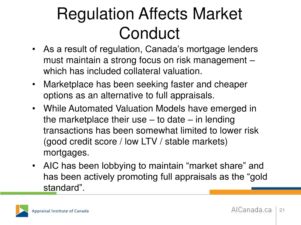 regulation affects market conduct as a result