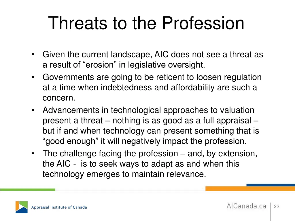 threats to the profession