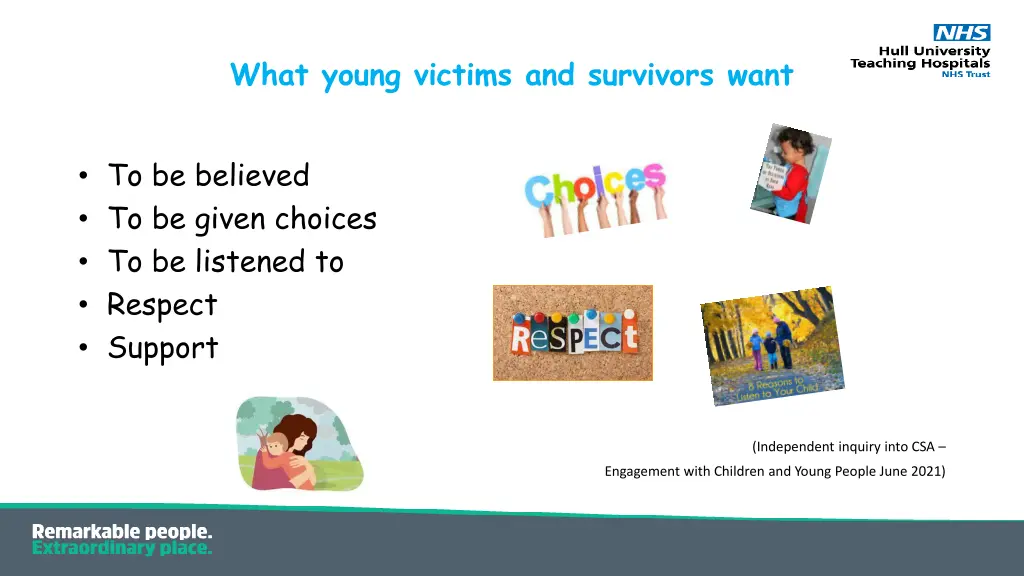 what young victims and survivors want