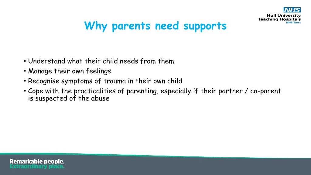 why parents need supports