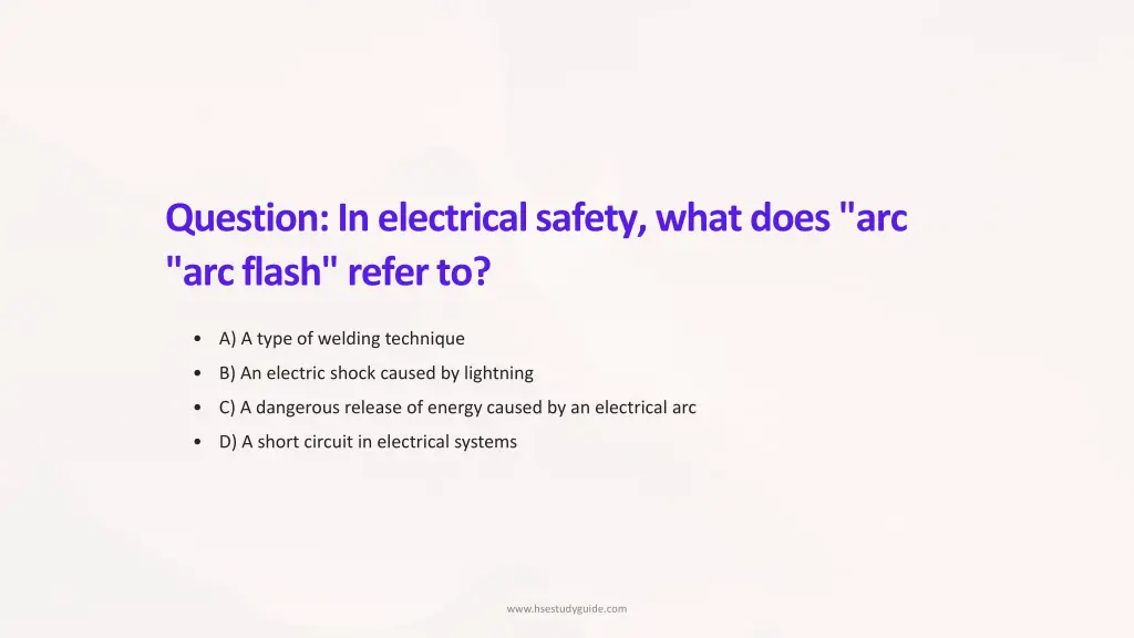 question in electrical safety what does