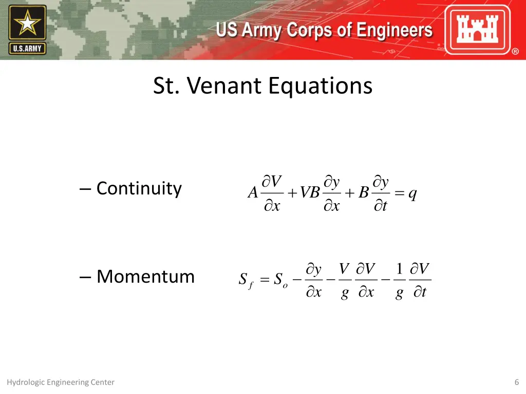 st venant equations