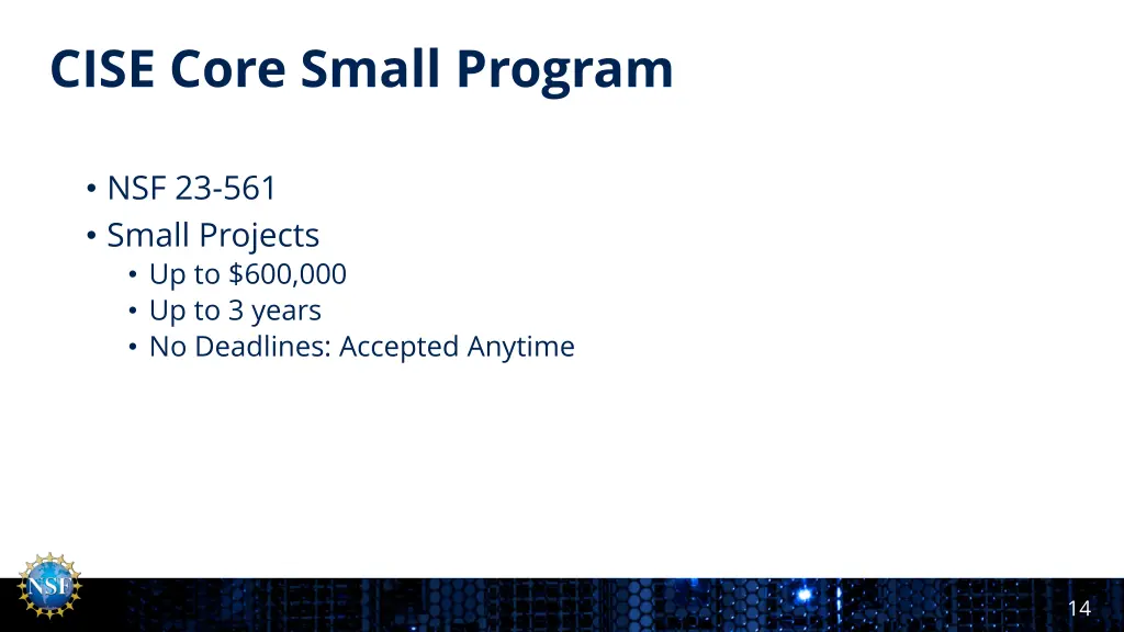 cise core small program