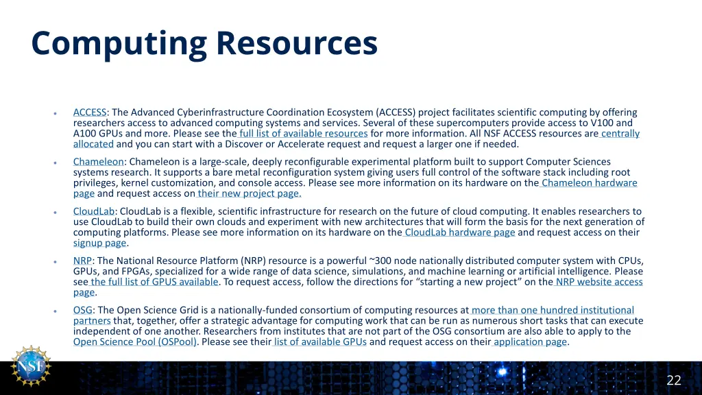 computing resources