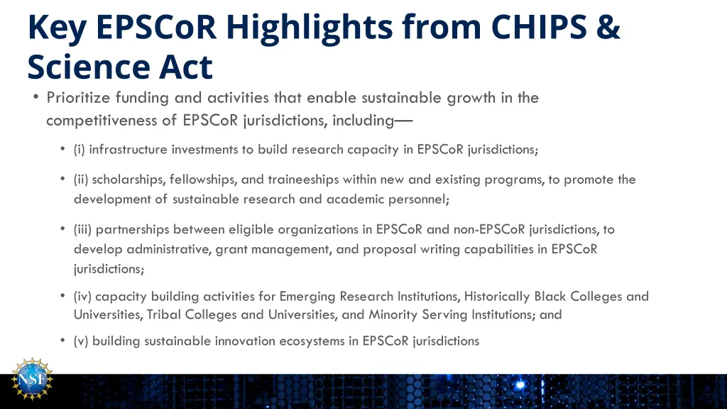 key epscor highlights from chips science