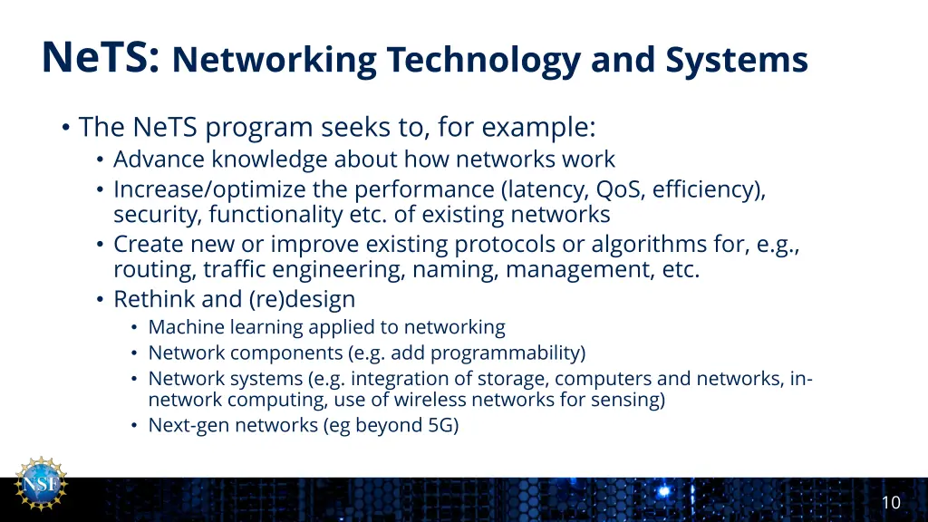 nets networking technology and systems