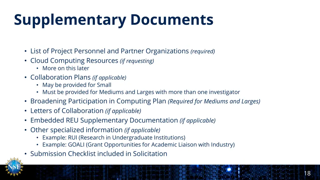 supplementary documents